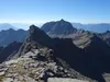 vom Trelebitschsee Aufstieg zur Alkuser Rotspitze ueber den Verbindungsgrat Blick zurueck hinten die Schleinitz