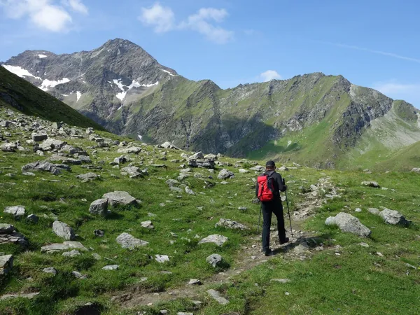 Abstieg vom Gipfel Berger Kogel Richtung Bergerseehütte links der Lasörling