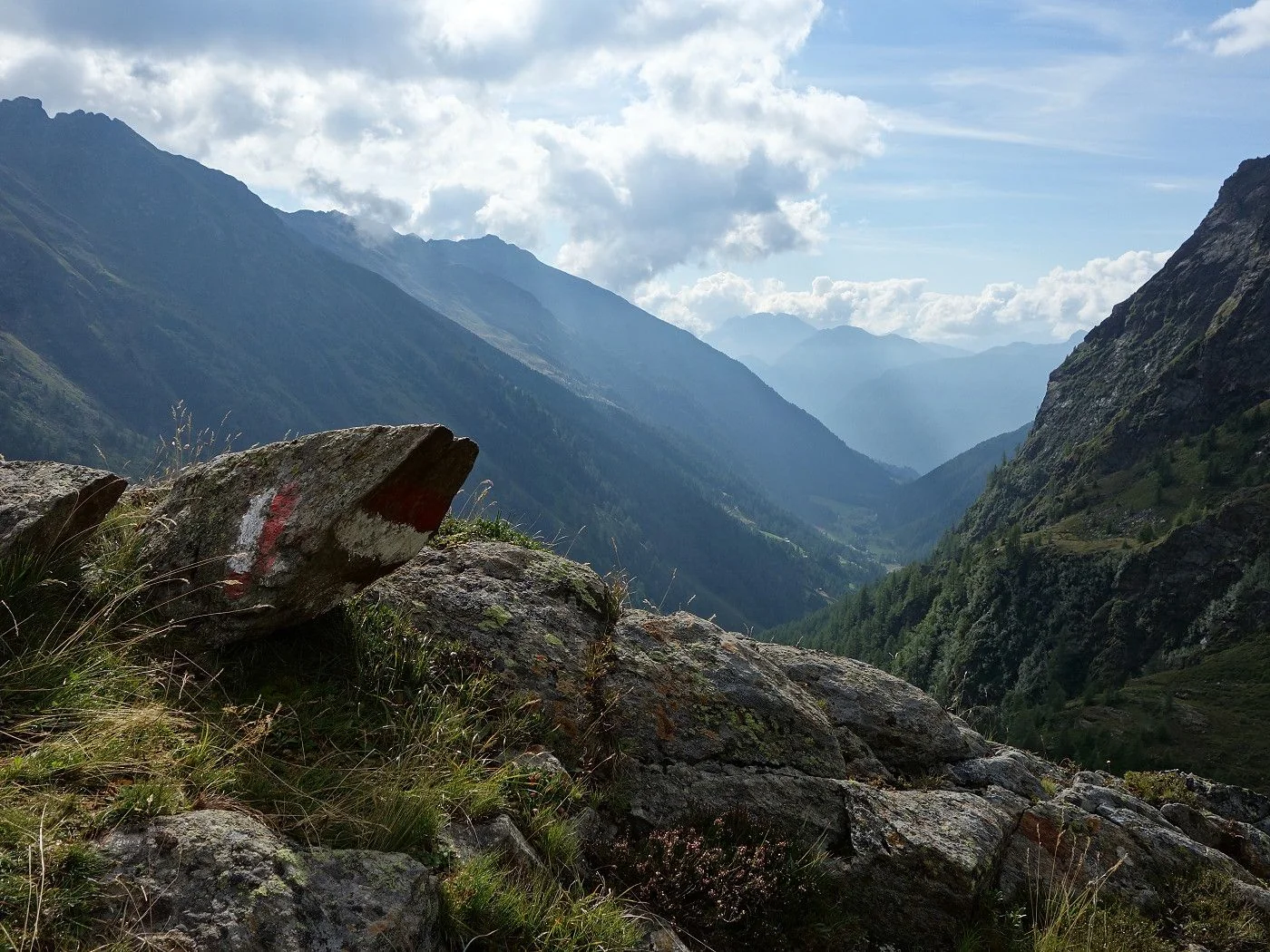 von Aleit Richtung Bocksteinscharte Blick zurück in das Kristeinertal