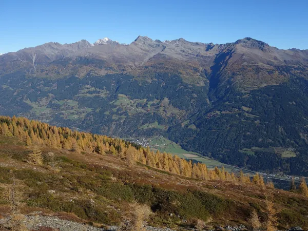 Aufstieg zum Gipfel Böses Weibele Blick Richtung Norden