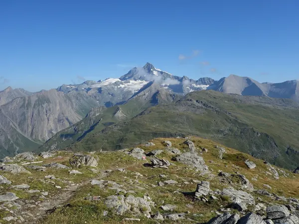 vom Peischlachtörl Aufstieg zum Gipfel Böses Weibl Blick Richtung Gorßglockner