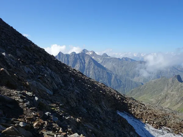 vom Peischlachtörl Aufstieg zum Gipfel Böses Weibl Blick Richtung Hochschober