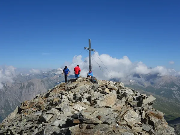 Ankunft am Gipfel Böses Weibl