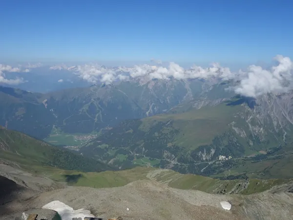 Blick vom Gipfel Böses Weibl Richtung Westen unten Kals