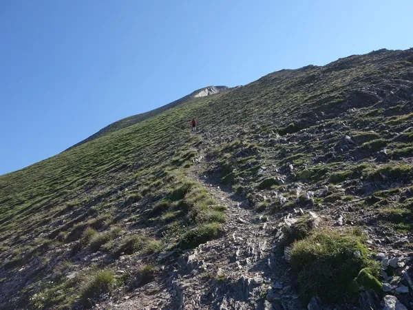 vom Bunzkögele Aufstieg Richtung Bretterwandspitze