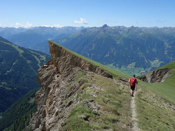 vom Gipfel Bretterwandspitze Abstieg Richtung Äußere Steiner Alm