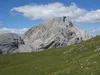 Abstieg vom Gipfel Roßkopf Richtung Roßalmhütte Blick auf den Seekofel