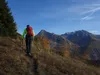 Aufstieg von der Wodenalm zum Hintereggkogel hinten links der Nussingkogel