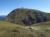 von der Hochalmhütte Aufstieg zum Maurerkopf hinten Bildmitte