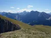 Blick vom Maurerkopf Richtung SO hinten Bildmitte die Hohe Gaisl rechts der Seekofel