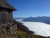 von der Lackneralm Richtung Gipfel Hohe Nase bei Almhütte Blick Richtung Osten