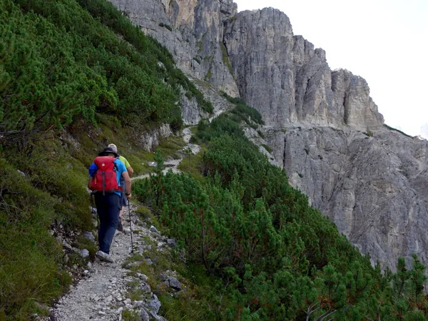 Aufstieg zum Gipfel Monte Piano ueber Pionierweg