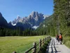 vom Hotel Dolomitenhof Richtung Talschlusshütte hinten Mitte Einserkofel