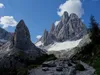 von der Talschlusshütte Richtung Zsigmondy-Hütte li Hochleist re Zwölferkofel