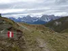 vom Toblacher Pfannhorn Richtung Marchkinkele hinten die Sextner Dolomiten