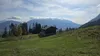 Aufstieg Rauchkofel bei Tristacher Alm Blick Richtung Kreuzeckgruppe