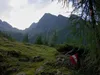 von der Unterarnalm Richtung Oberarnalm hinten der Rappler
