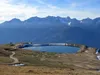von der Rottmannalm Richtung Goiselemandl beim Speichersee hinten die Lienzer Dolomiten