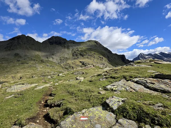 vom Goiselemandl zum östlichen Sattelkopf hinten Bildmitte