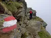 von Ochsnerhütte Aufstieg Richtung Gipfel Scharnik seilversicherte Stelle