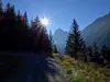 vom Hof Rubisoi Richtung Lesachriegelhütte hinten der Ganot