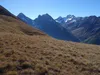von Lesachriegelhütte Richtung Schönleitenspitze Blick Richtung li Glödis Mitte Ganot re Hochschober