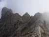 über den Klettersteig zum Gipfel Seekofel Blick auf Gipfelgrat