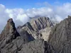 über den Klettersteig zum Gipfel Seekofel Blick Richtung Westen Bildmitte der Simonskopf