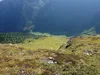 Tiefblick vom Gipfel Spitzköfele ins Rollertal