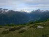 Aufstieg Richtung Stanziwurten Blick Richtung Großglockner