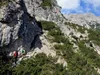 über den Dolomiten-Höhenweg kurz vor Holztreppe