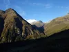 Aufstieg Richtung St Pöltner Hütte erster Blick Richtung Venedigermassiv