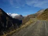 Aufstieg Richtung St Pöltner Hütte über Panoramaweg links das Venedigermassiv