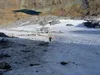 von der St Pöltner Hütte Aufstieg Richtung Taürnkogel über großes Schneefeld