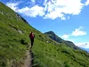 Aufstieg über den Wiesenberg hinten Mitte die Wiesbaürspitze