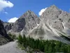 von der Dolomitenhütte Richtung Karlsbaderhütte hinten Gr und Kl Gamswiesenspitze