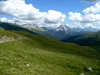 am Passo Silvella Blick zurück hinten Passo Palombino und Crode dei Longerin
