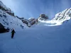 nach Schlucht über Steilhang Richtung Hochtal