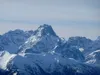 Blick vom Gipfel Finsterkofel auf Dreischusterspitze 10x Zoom