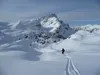 Abfahrt vom Kleinen Jaufen Richtung Nabiges Loch hinten Seekofel