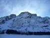 Abfahrt vom Nabigen Loch zum Hotel Pragser Wildsee Blick auf Seekofel