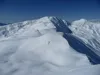 Abstieg vom Blankenstein hinten Mitte Toblacher Pfannhorn re Gaishörndl
