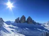 Blick vom Gipfel Sextner Stein Richtung Süden hinten die Drei Zinnen