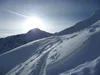 Aufstieg zur Einsattelung Spitzköfele Mitte Kesselhöhe
