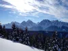 beim Hühnerspiel hinten die Sextner Dolomiten