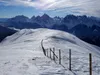 vom Schlichten Richtung Toblacher Pfannhorn Blick zurück hinten die Sextner Dolomiten
